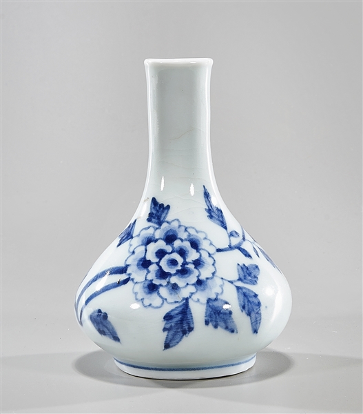 Appraisal: Korean blue and white porcelain vase with flower design x