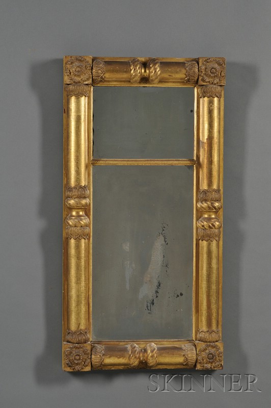 Appraisal: Classical Gilt-gesso Split-baluster Mirror probably New York c old surface