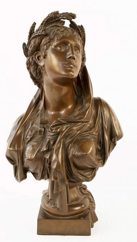 Appraisal: Bronze Bust of Ceres Goddess of Agriculture Fertility and Summer