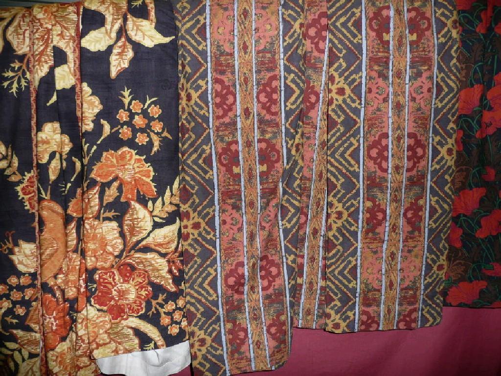 Appraisal: A selection of curtains - various patterns three pairs and