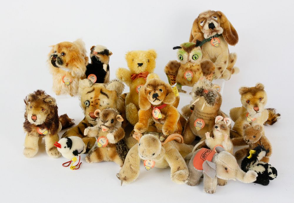 Appraisal: Collection of Antique Steiff Animals with Tags and Buttons Collection