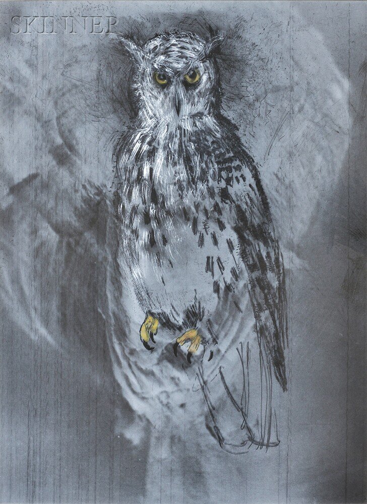 Appraisal: Jim Dine American b Great Horned Owl edition of Carpenter