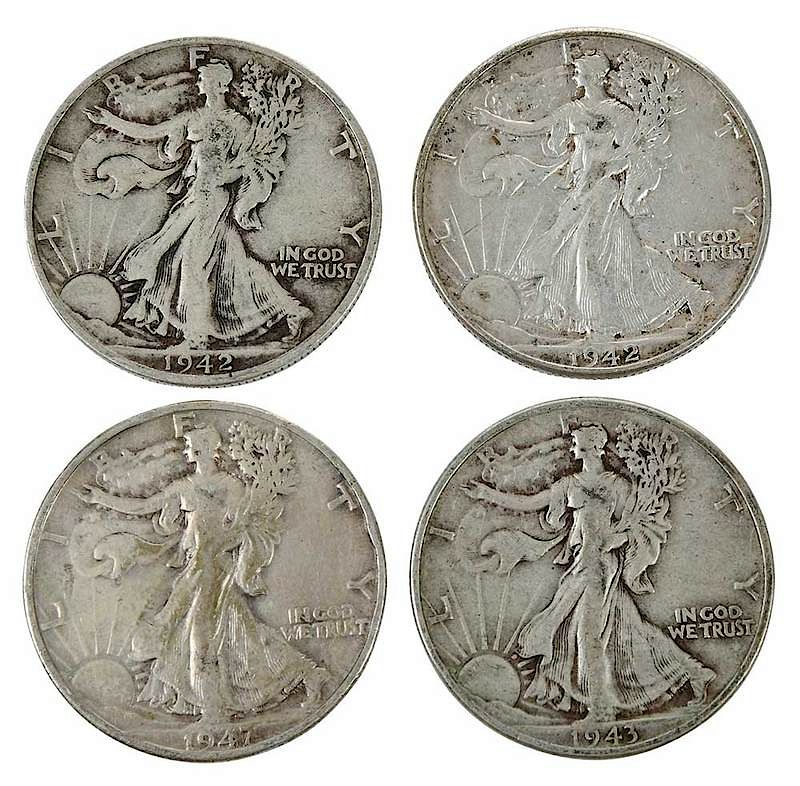 Appraisal: Older Silver Half Dollars mostly Walking Liberty with some older