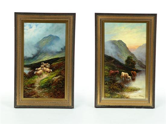 Appraisal: TWO PAINTINGS SIGNED ''W THOMAS'' UNITED KINGDOM LATE TH-EARLY TH