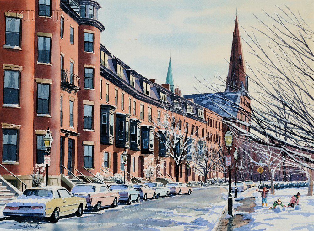 Appraisal: Sergio Roffo American b Winter in Boston Signed Sergio Roffo