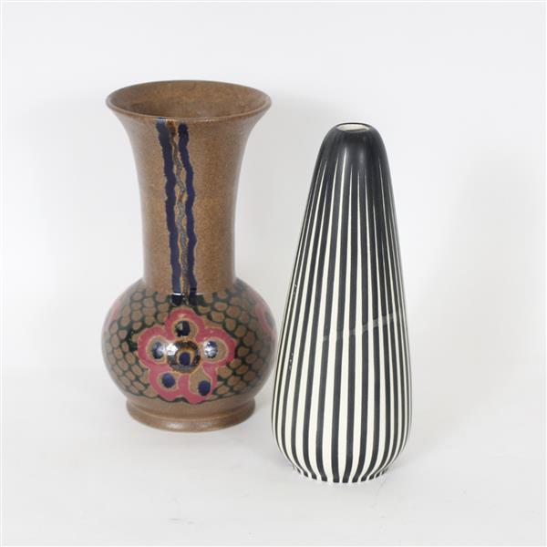 Appraisal: Pair of German mid-century modern pottery pieces Including a Villeroy