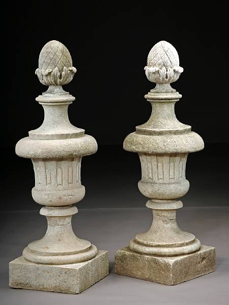 Appraisal: A pair of French Neoclassical marble finials late th early