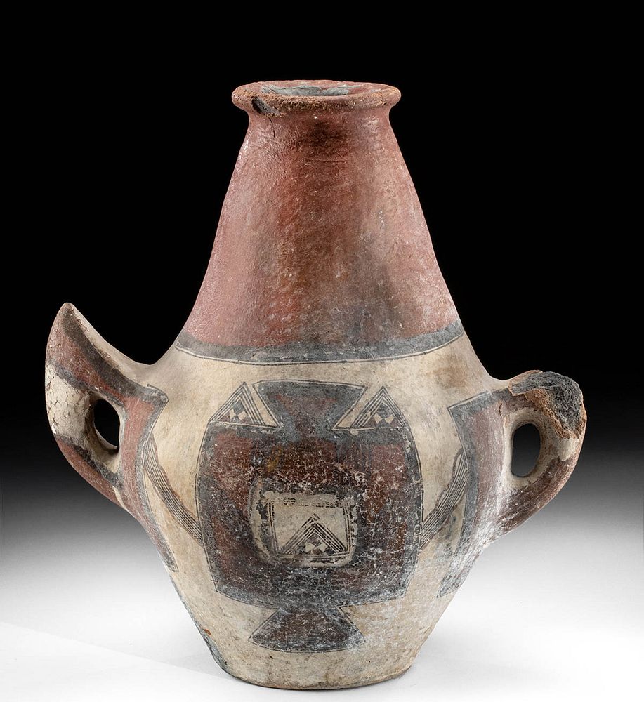 Appraisal: th C Algerian Berber Kabyle Polychrome Water Amphora North Africa