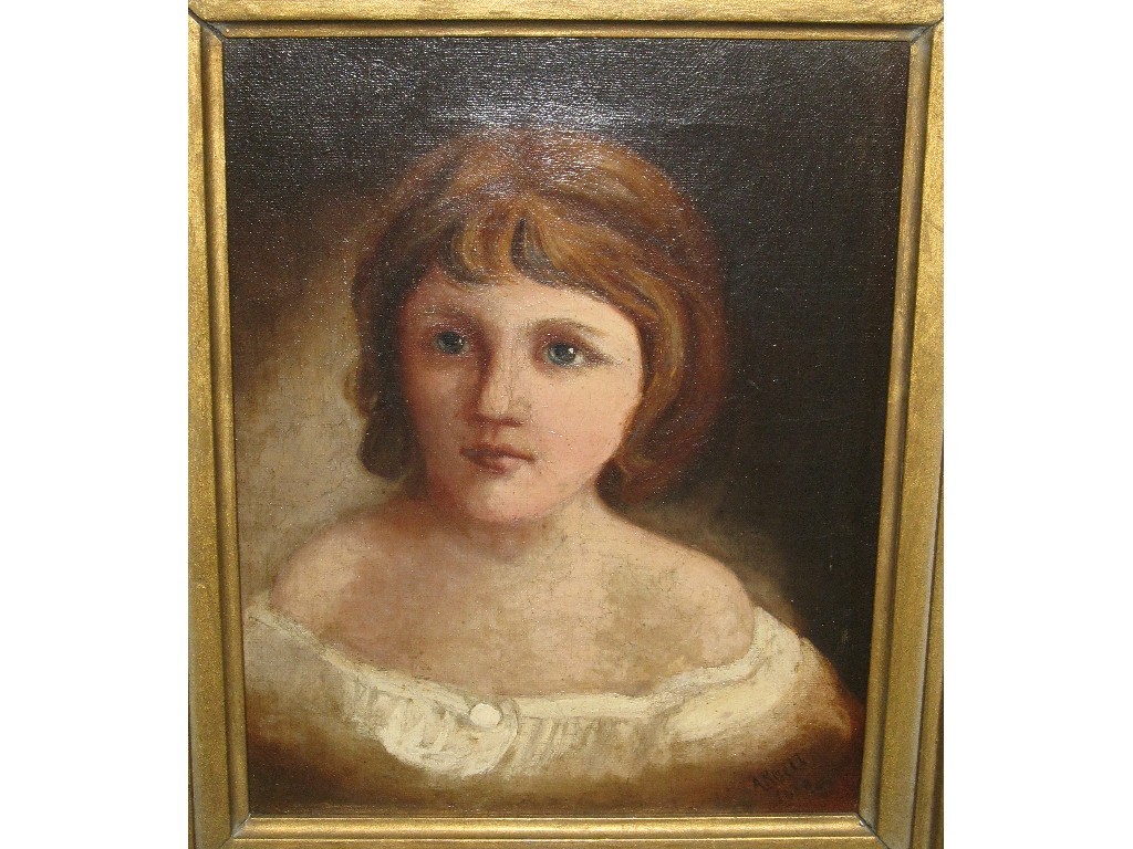 Appraisal: Oil on canvas portrait of a girl signed and dated