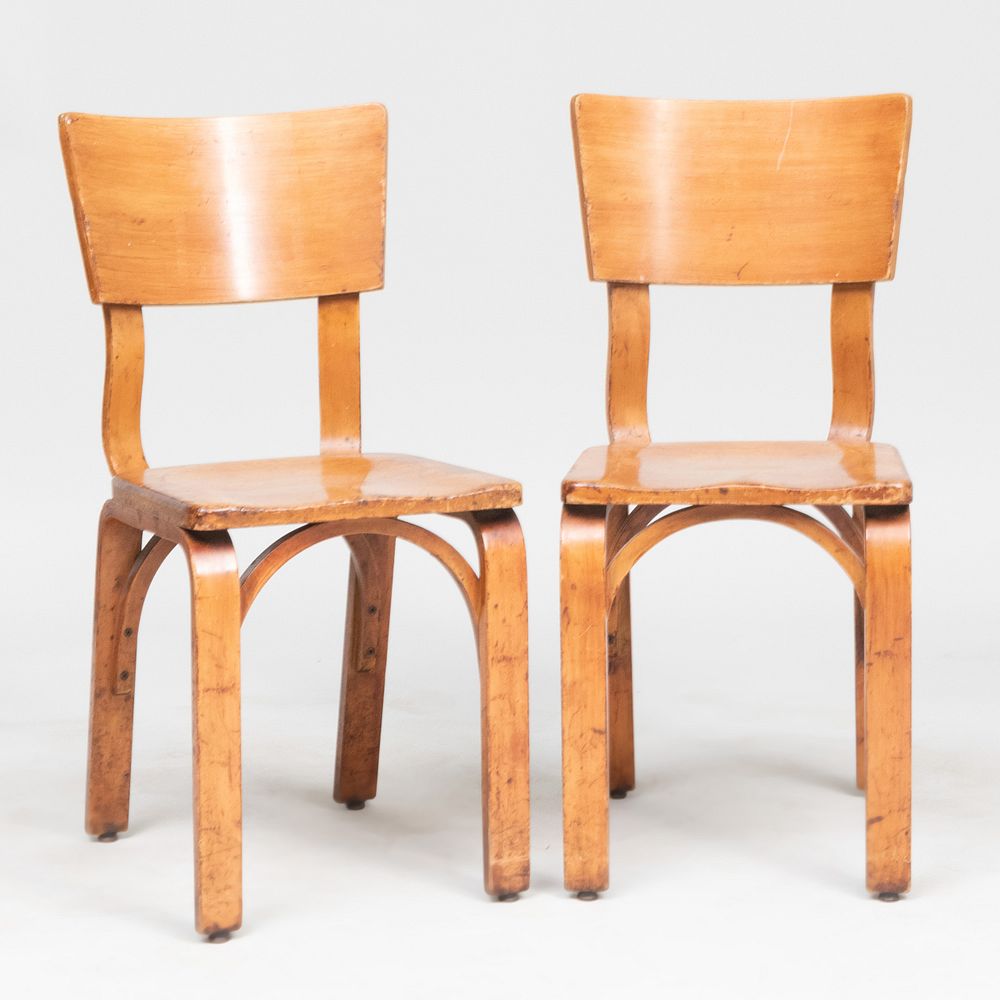 Appraisal: Pair of Thonet Bent Wood Chairs x x in Condition