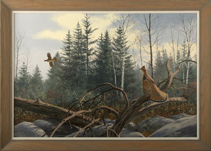 Appraisal: David A Maass American Minnesota b Woodland Scene with Ruffled