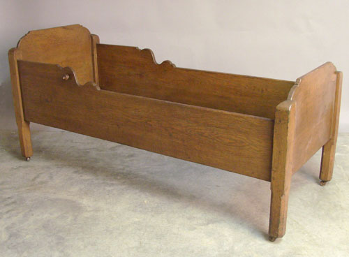 Appraisal: Oak hired mans bed th c h w d