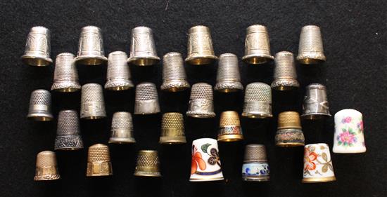 Appraisal: Sale Lot A Collection of Porcelain and Silver Thimbles various