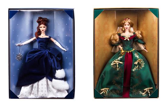 Appraisal: Sale Lot Two Limited Edition Holiday Treasures Barbies model including