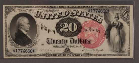 Appraisal: United States Legal Tender bill Series of signed Rosecrans and