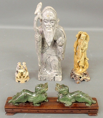 Appraisal: - Carved marble figure of Confucius h small carved Asian