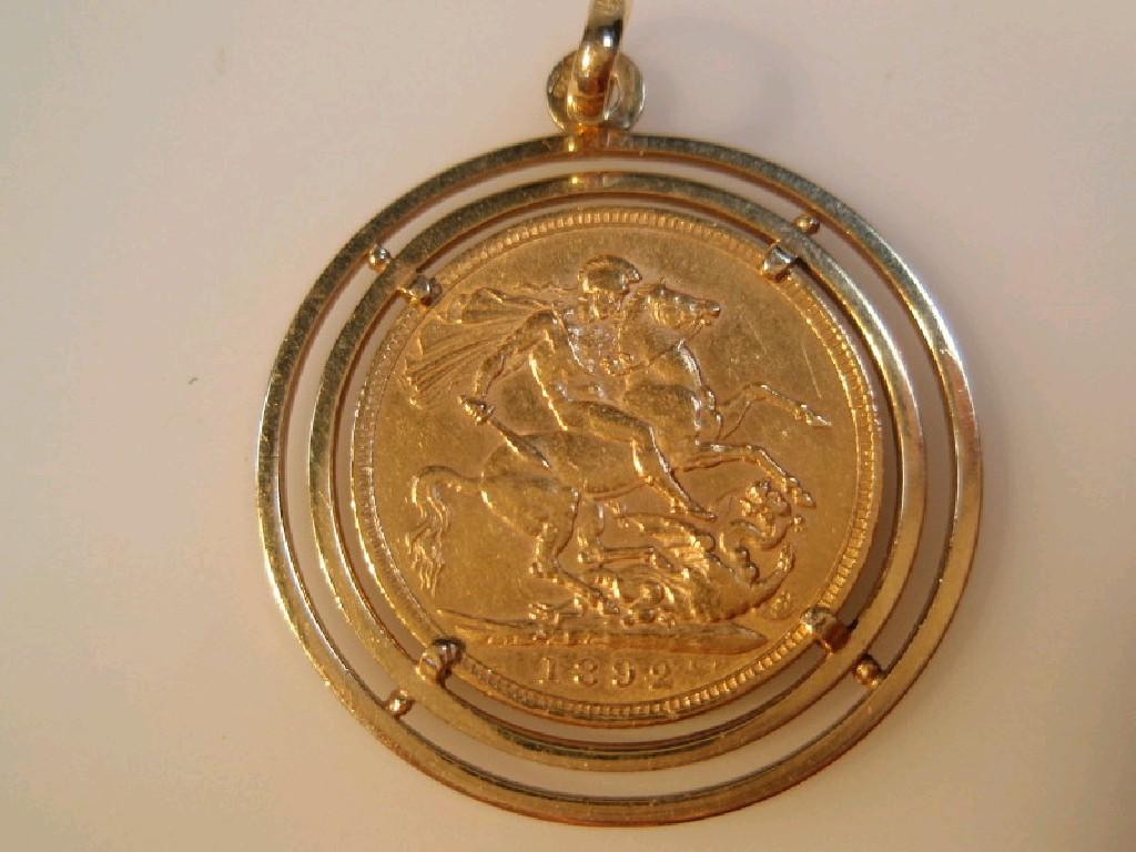 Appraisal: A sovereign in ct gold pendant clip mount