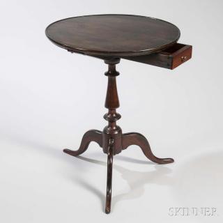 Appraisal: Cherry Candlestand with Drawer probably Connecticut late th century with