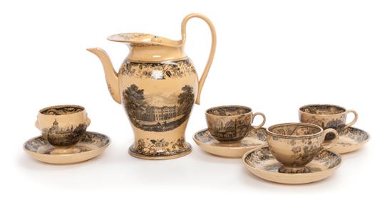 Appraisal: Sale Lot An English Transfer Decorated Tea Set comprising a