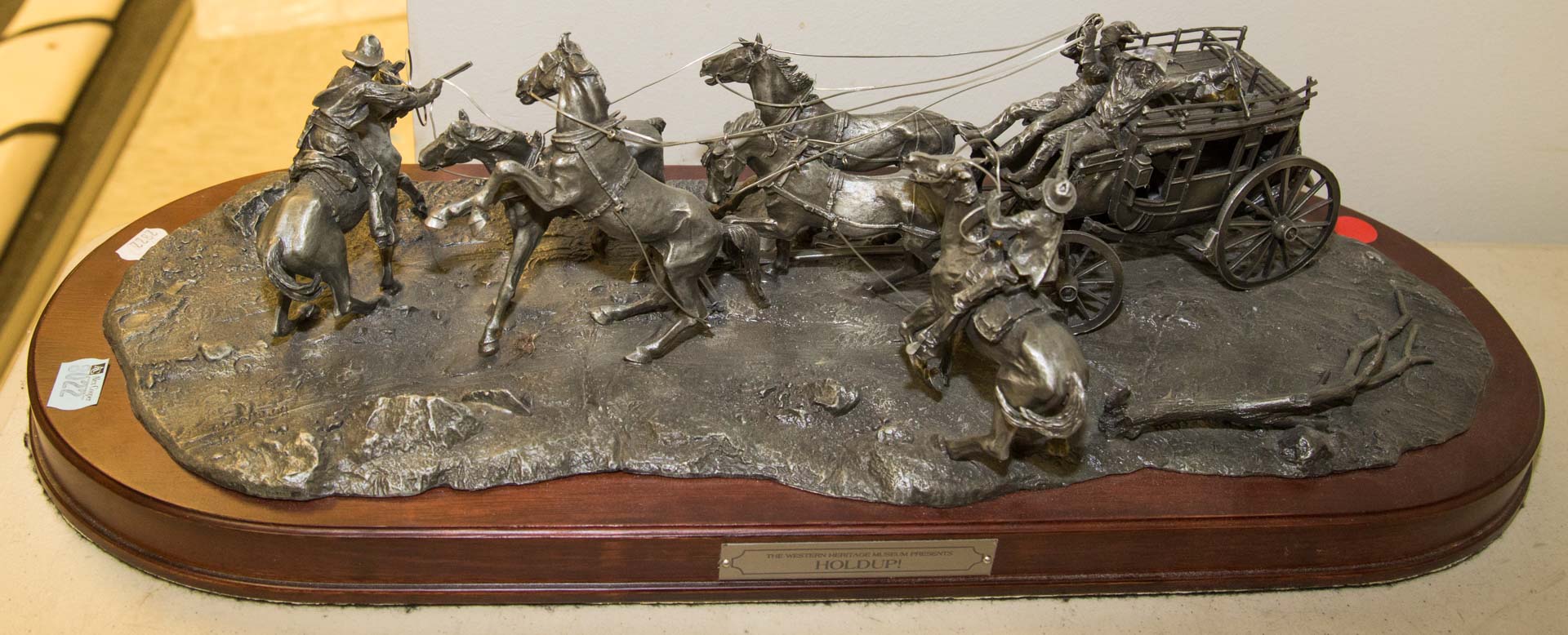 Appraisal: HOLDUP pewter sculpture by Western Heritage Museum