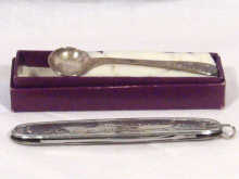 Appraisal: Jewish Interest A silver cased penknife featuring the ship SS