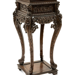 Appraisal: A Chinese Carved Hardwood Stand th Century height x width