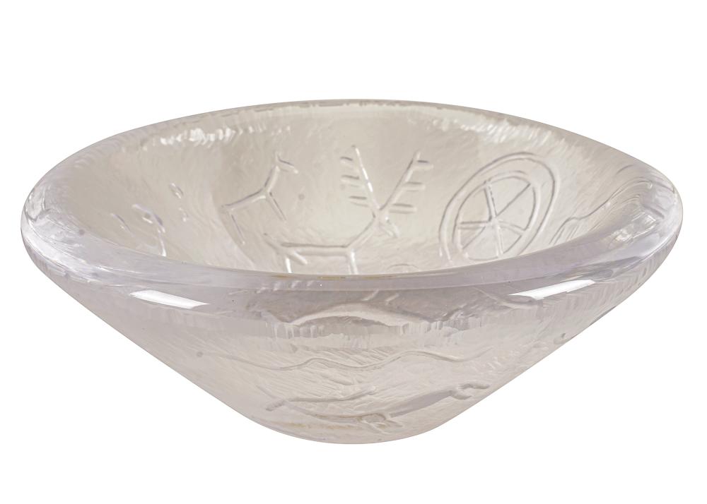 Appraisal: KOSTA BODA MOLDED GLASS BOWLsigned and numbered Kosta LS to