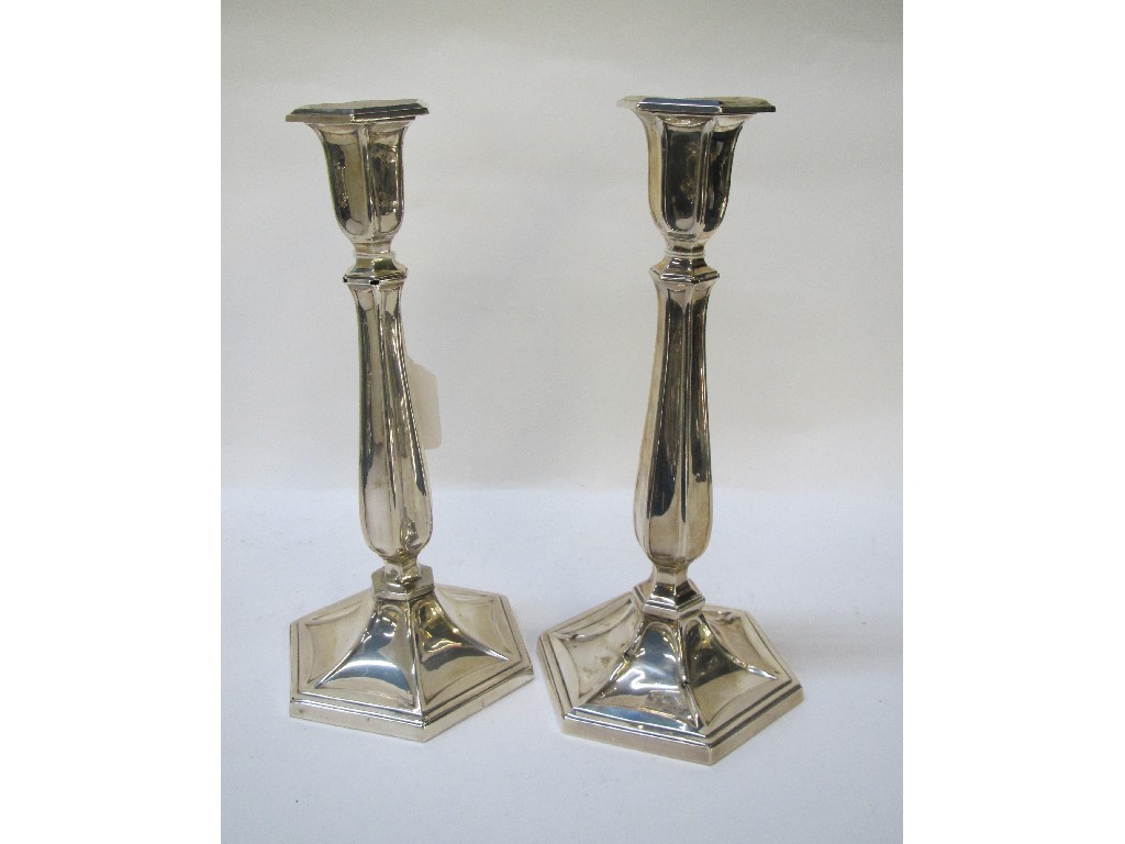 Appraisal: A pair of silver candl