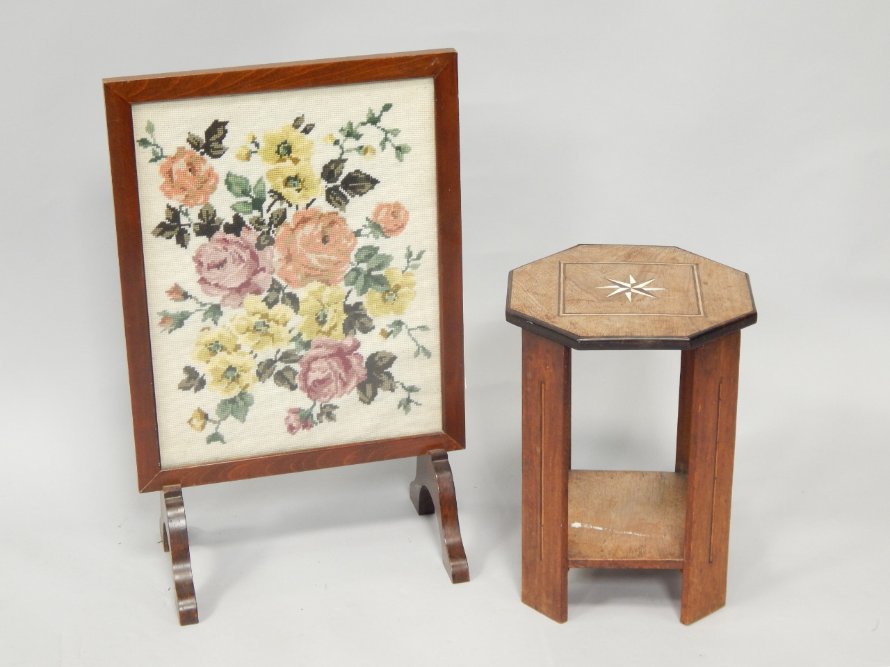 Appraisal: A early thC inlaid mahogany octagonal low occasional table with