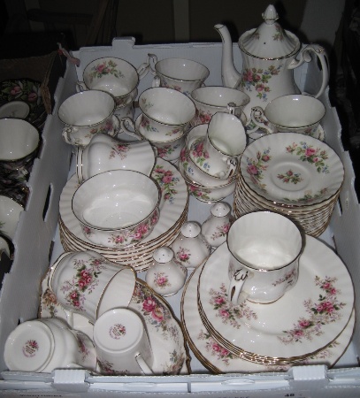 Appraisal: Royal Albert Moss Rose Part Tea set including Cups and