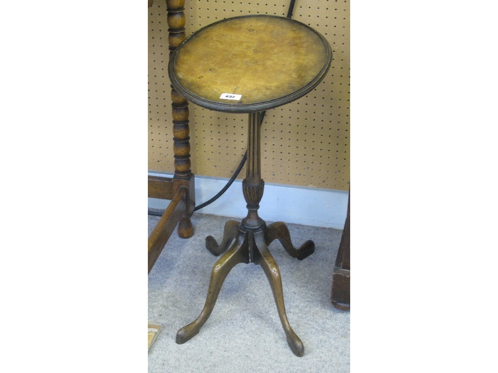 Appraisal: Walnut pedestal occasional table