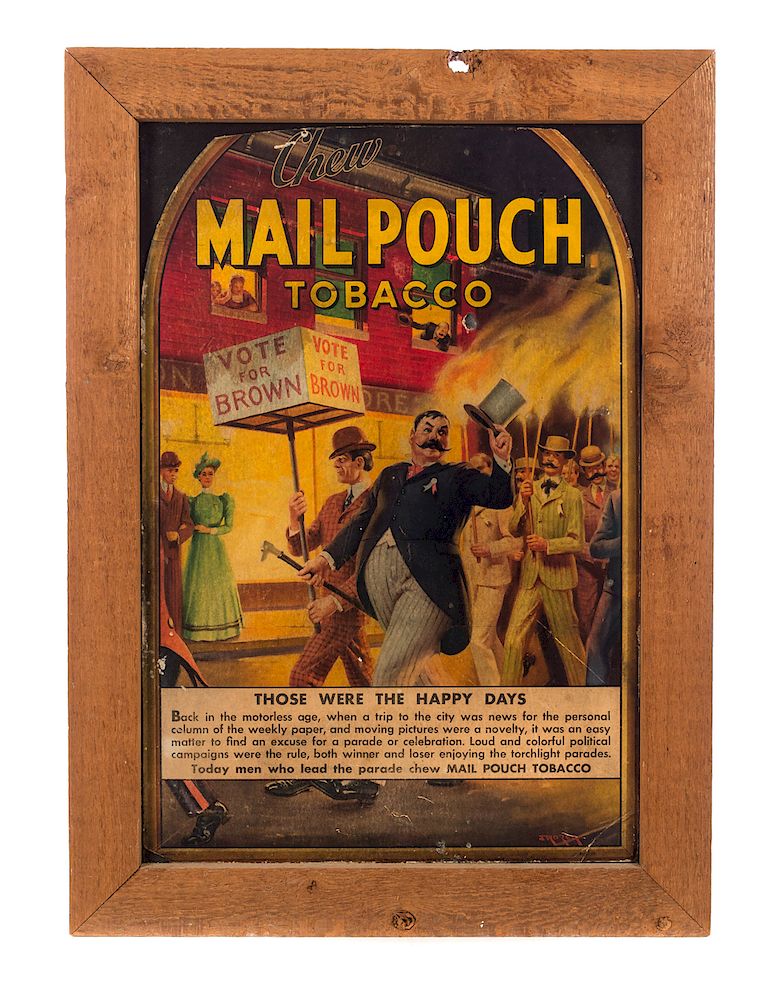 Appraisal: Mail Pouch Tobacco Happy Days Advertising Poster Measures tall x