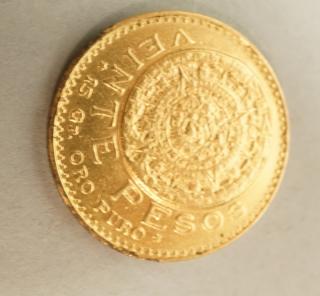 Appraisal: Viente Pesos Gold Coin dwt Viente Pesos Gold Coin dwt--