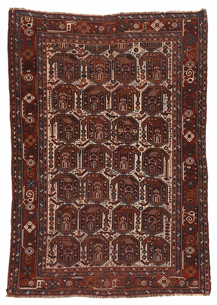 Appraisal: Afshar Rug Persian early th century repeating rows of boteh