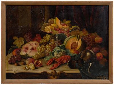 Appraisal: th century French School painting still life with fruit in