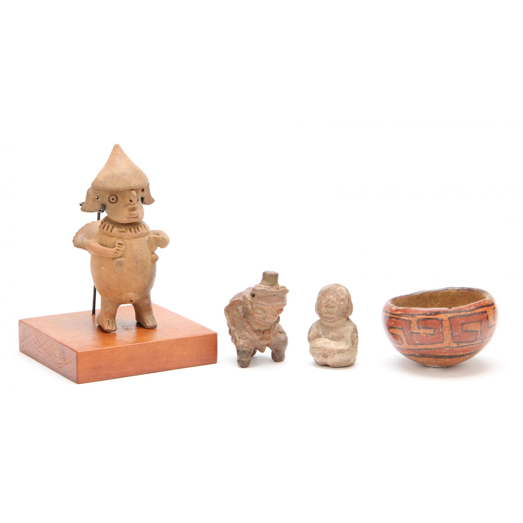 Appraisal: Three Pre-Columbian Ceramic Figurals and a Bowl Costa Rica four