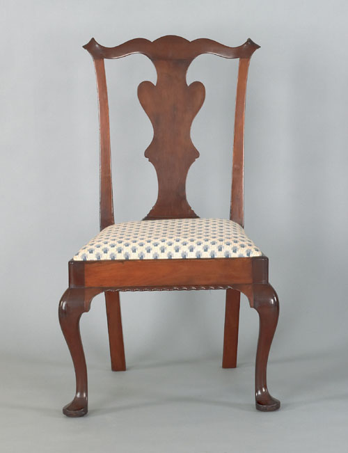 Appraisal: Queen Anne mahogany side chair ca - possibly New York