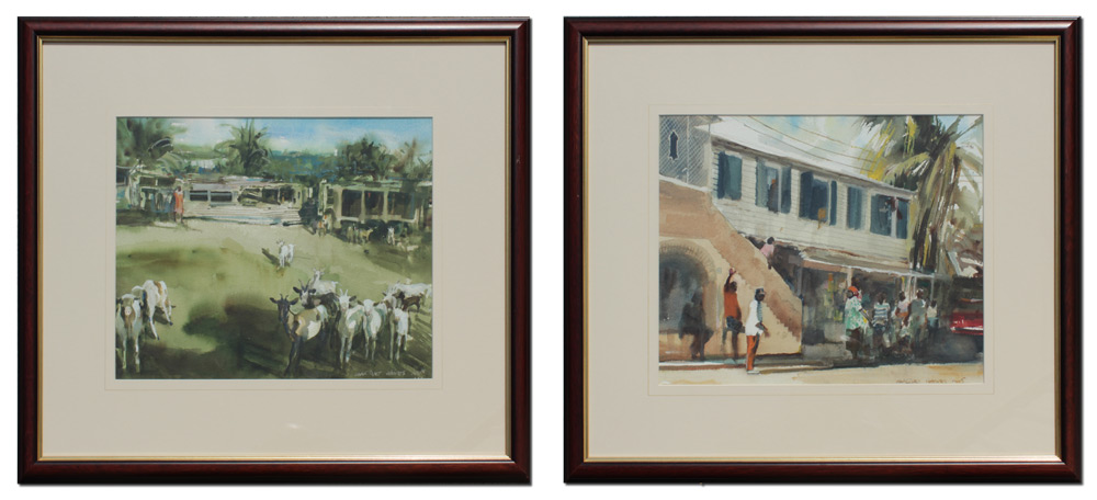 Appraisal: HAWES Charles M American - Two Southern Watercolor Paintings Depicts