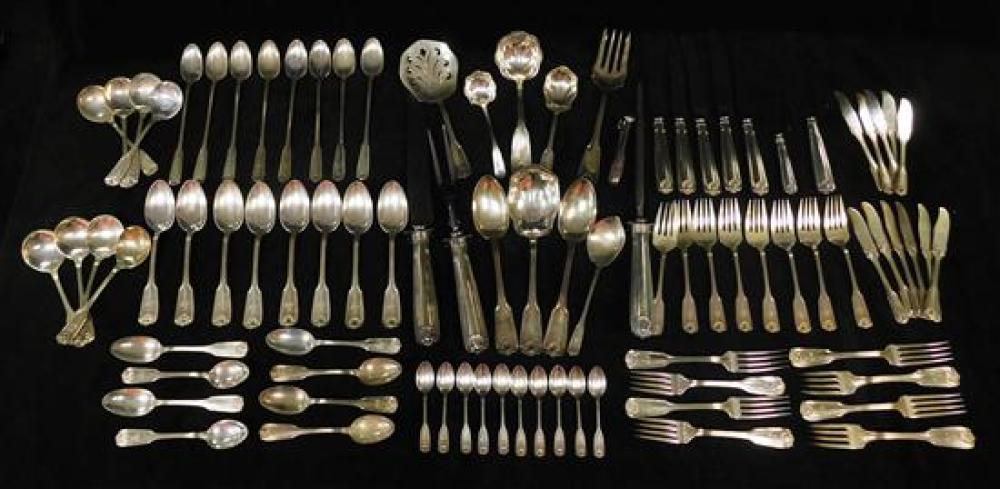 Appraisal: SILVER Towle sterling flatware shell pattern sixty-five pieces including carving