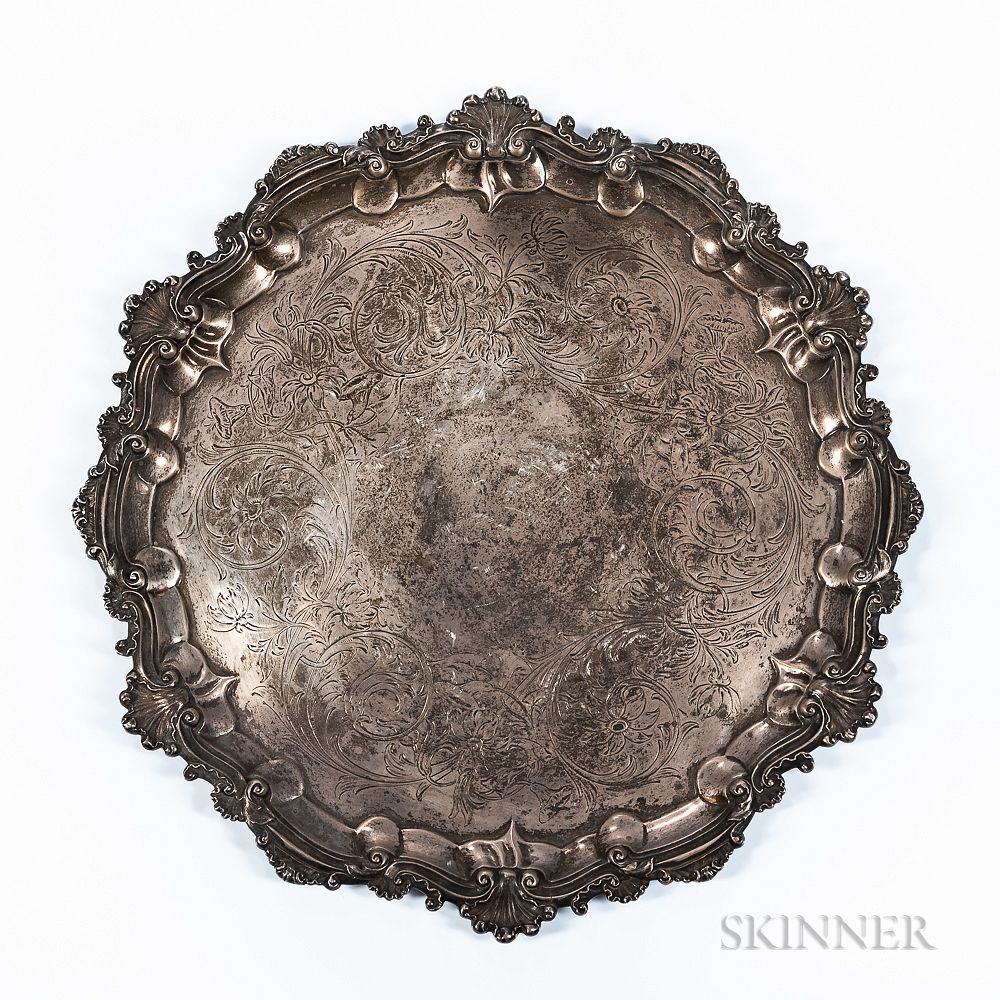 Appraisal: Victorian Sterling Silver Tray Victorian Sterling Silver Tray London -