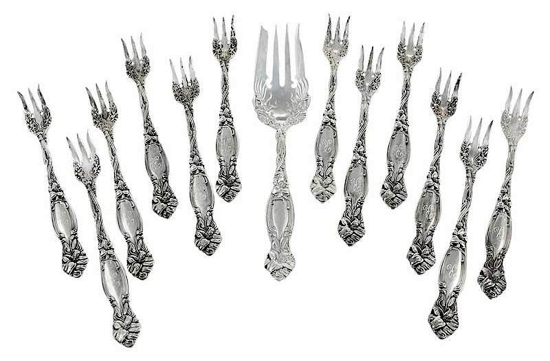 Appraisal: Frontenac Sterling Flatware Pieces American th century including twelve cocktail