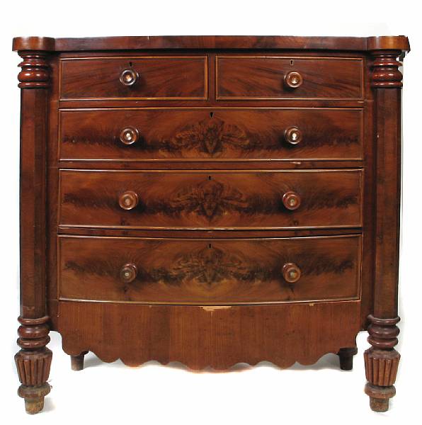 Appraisal: A Victorian flame mahogany chest of drawers second half th