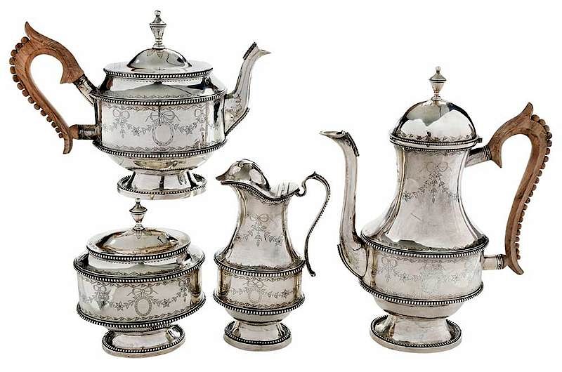 Appraisal: Four Piece Portugal Silver Tea Service Portugal late th early