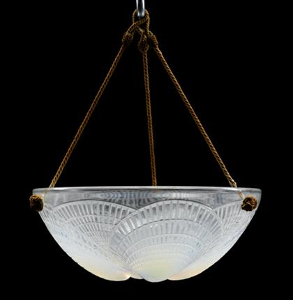 Appraisal: Lalique 'Coquilles' glass plafonnier mid th century The dished circular