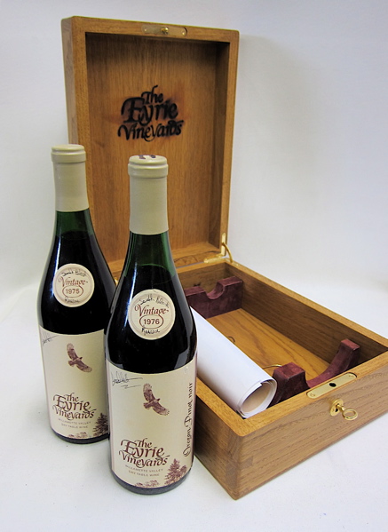 Appraisal: TWO BOTTLES OREGON PINOT NOIR IN OAK PRESENTATION CASE The