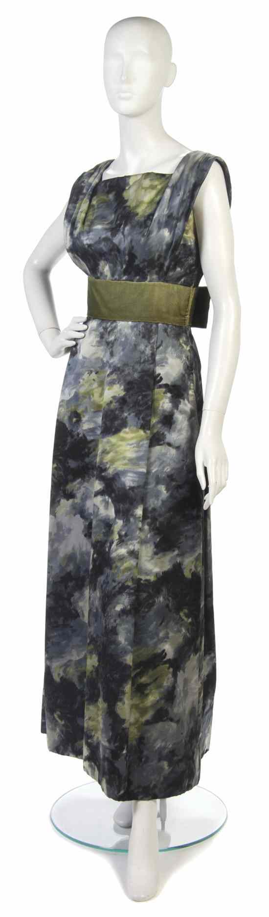 Appraisal: A Meme Dysthe Multicolor Silk Satin Evening Gown s with