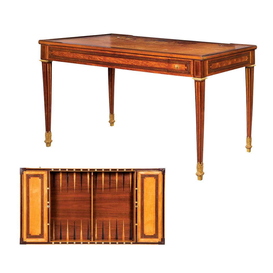 Appraisal: Louis XVI Gilt-Bronze Mounted Ebony Satinwood Tulipwood Mahogany and Amaranth