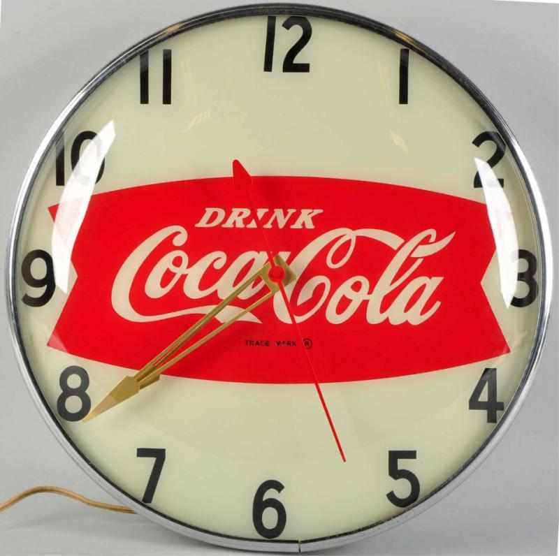 Appraisal: Contemporary Coca-Cola Clock This simulates a s electric light-up version