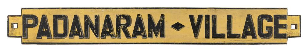 Appraisal: PAINTED WOODEN SIGN FROM MASSACHUSETTS Late th Century Padanaram Village