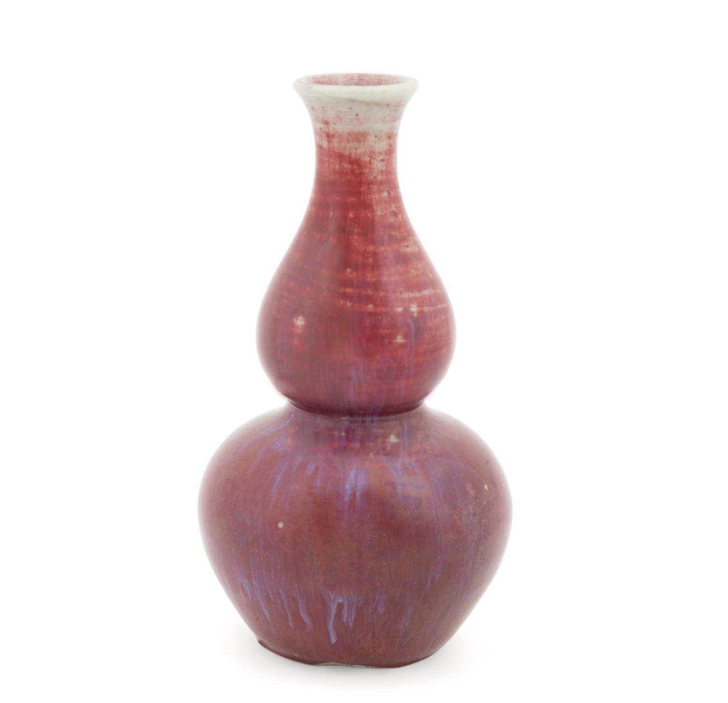 Appraisal: CHINESE FLAMBE GLAZE DOUBLE GOURD VASE Chinese double gourd form